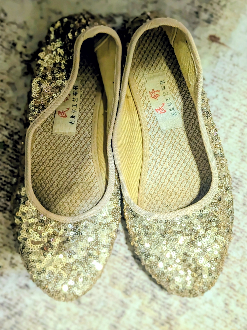 NWOT Gold Sequin Ballet Flats